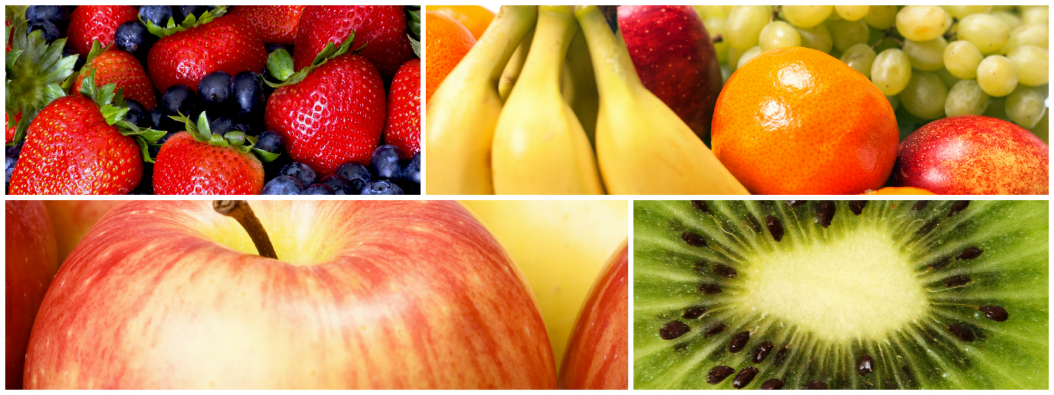 Früchte, Äpfel, Birnen, Trauben, exotische Früchte